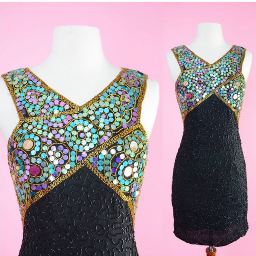 Vintage 90s Sequin Party Dress